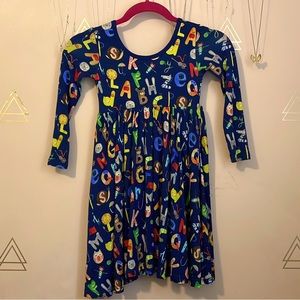Little Sleepies Navy Alphabet Twirl Dress. Size 6